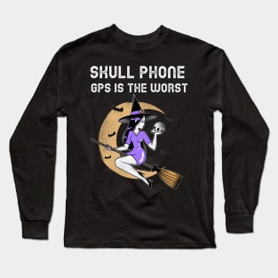 SKULL PHONE GPS LOST WITCH Long Sleeve T-Shirt